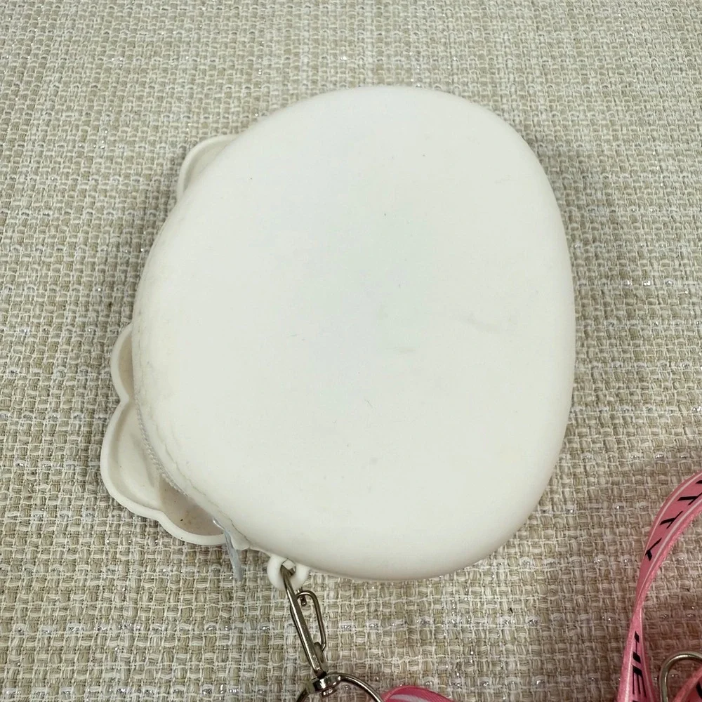 Hello Kitty White‎ Face Coin Purse Bag Pink Lanyard Cute Kawaii Sanrio